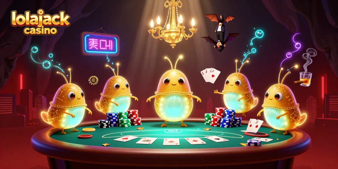 Experience gaming at lolajack casino with glowworms lighting up the scene in a vibrant cave casino