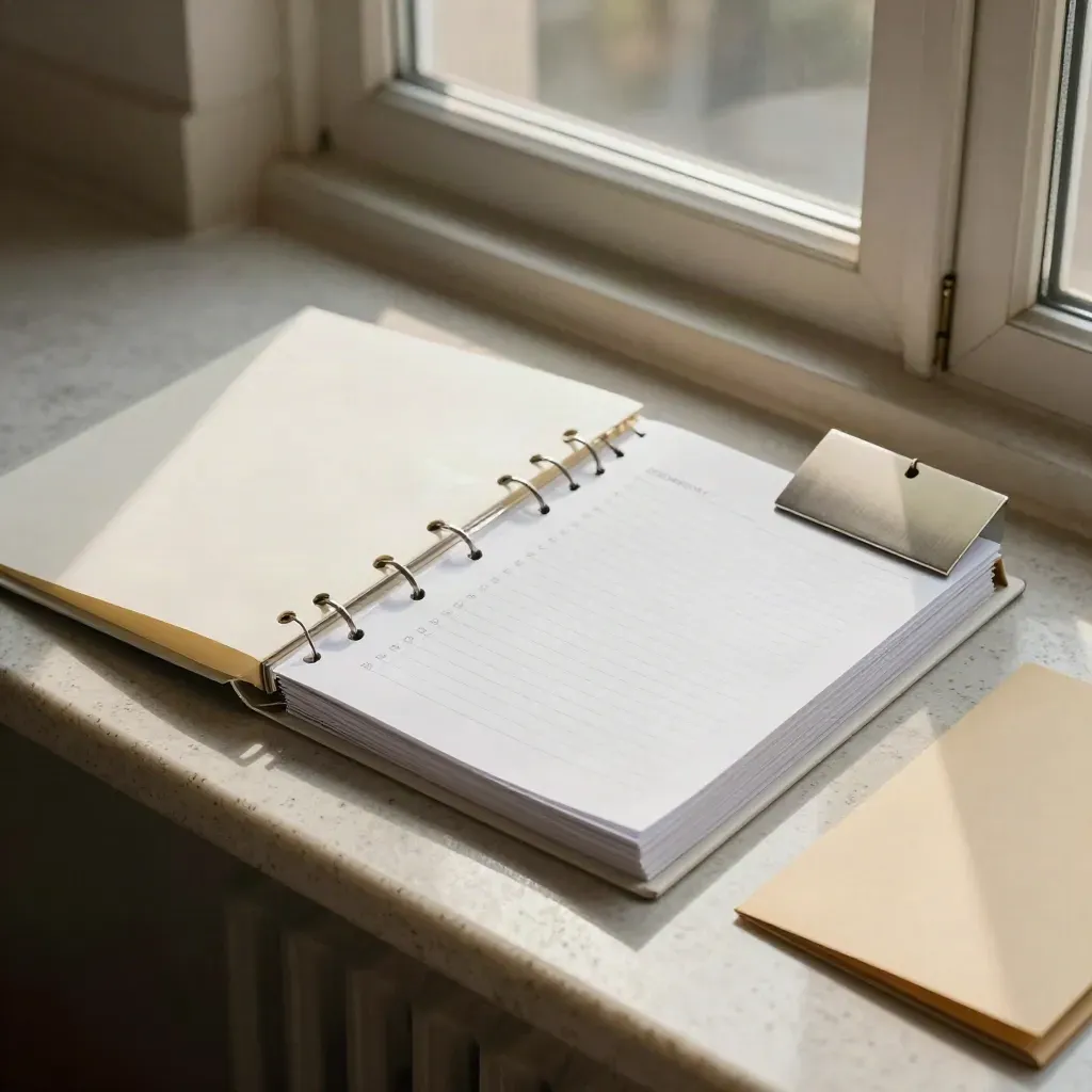 Open WSNP-binder met checklist en dossierlabel in dramatisch raamlicht.